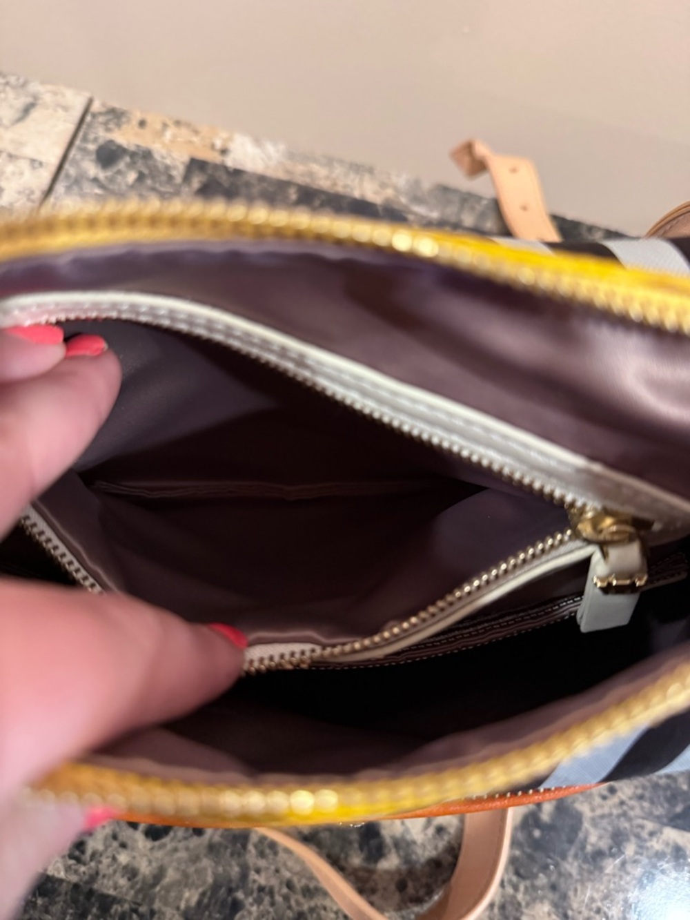 Henri Bendel Rare Centennial Stripe Canvas Crossbody - Picture 14 of 16